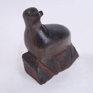 Vtg Hand Carved‎ Ironwood Seal Sculpture Figurine Coastal Decor Statue 4.5in